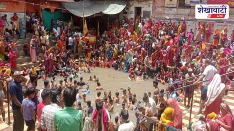 Devotees taking holy dip at Surya Kund in Lohargal