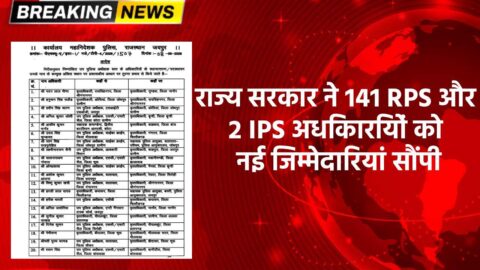 राजस्थान में 141 RPS अधिकारियों के तबादले, पुलिस प्रशासन में बड़ा फेरबदल