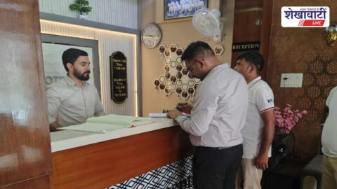 Municipal team inspecting fire safety arrangements in Sikar