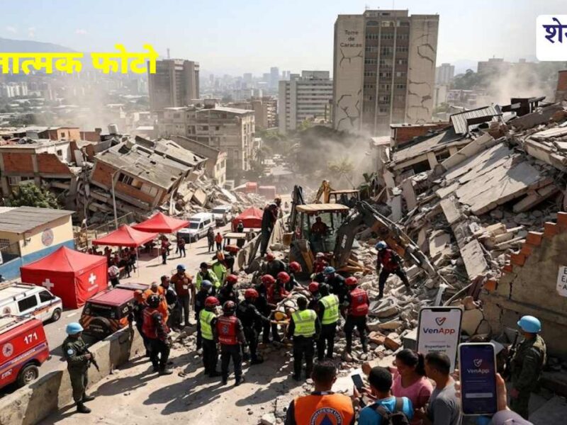 Collapsed buildings in Caracas after twin powerful earthquakes struck Venezuela.