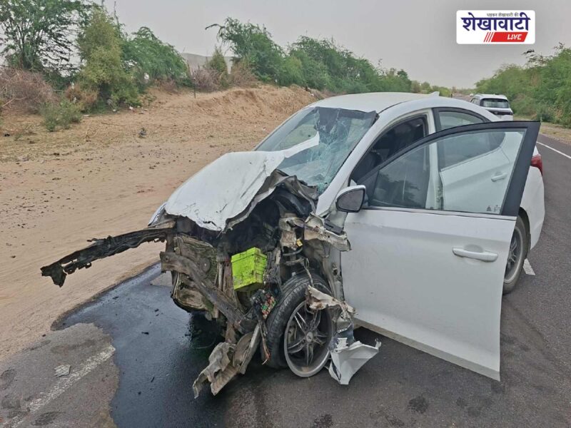 sardarshahar-bolero-car-collision-bikaner-road-two-injured