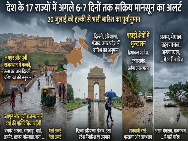 imd-rain-alert-17-states-rajasthan-monsoon-update-july-20-2026