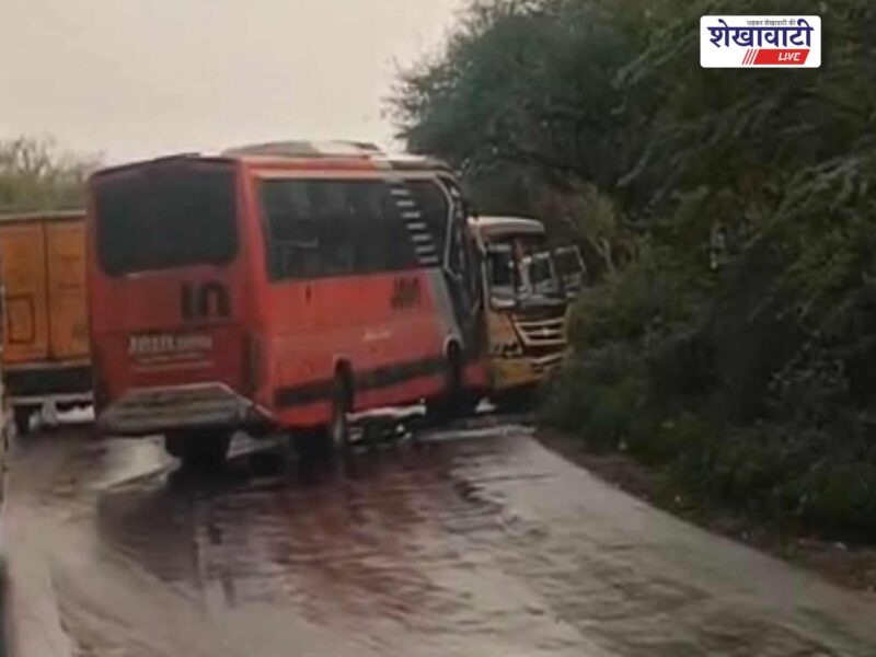 fatehpur-laxmangarh-school-bus-travels-bus-collision-harsawa