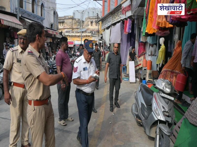 sikar-no-parking-encroachment-drive-traffic-police-municipal-council