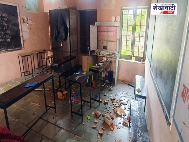 sikar-government-school-vandalism-industry-nagar-police-case