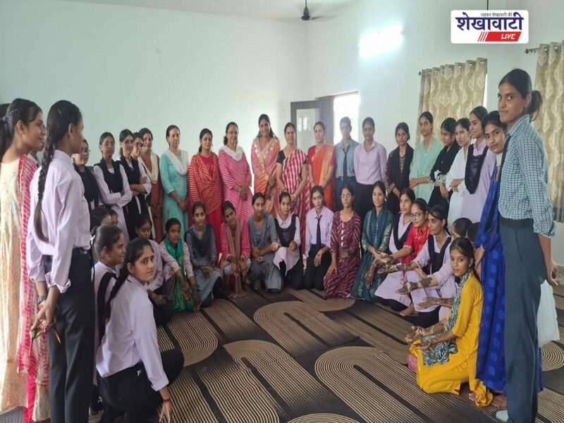 new-rajasthan-college-hariyali-teej-mehndi-competition-jhunjhunu