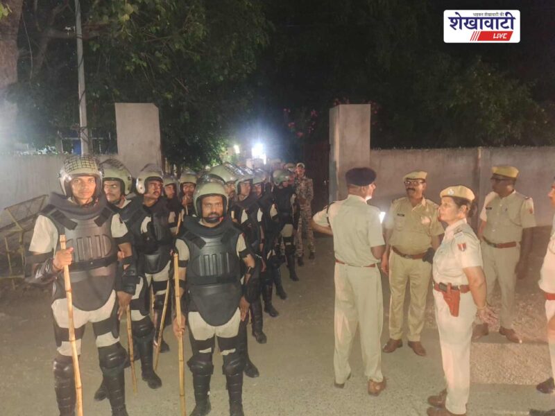 udaipurwati-police-qrt-flag-march-municipal-election-security