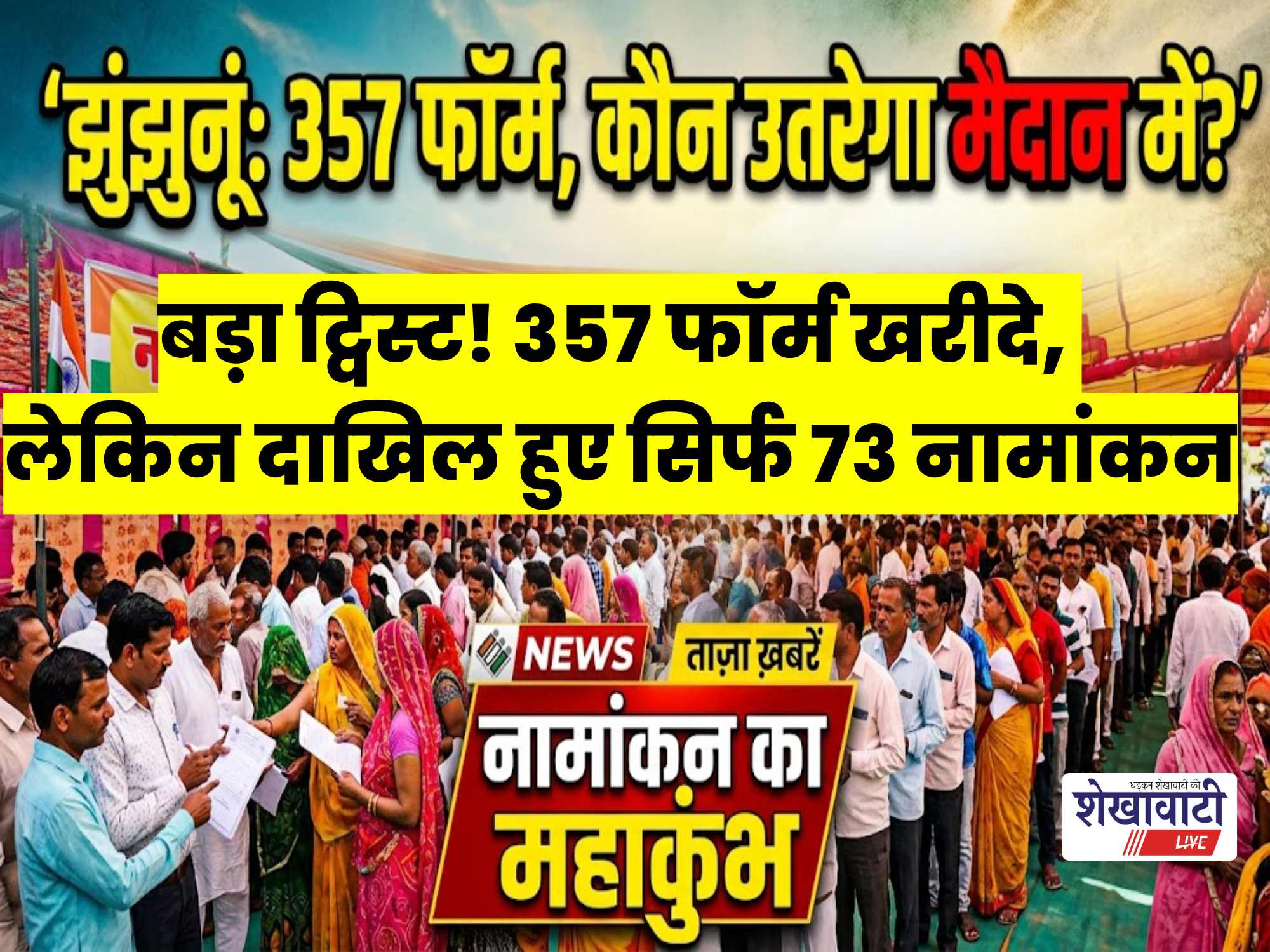 Video News : झुंझुनूं चुनाव में आखिरी दिन दिखेगा शक्ति प्रदर्शन! 357 फॉर्म खरीदे, अब तक 73 नामांकन