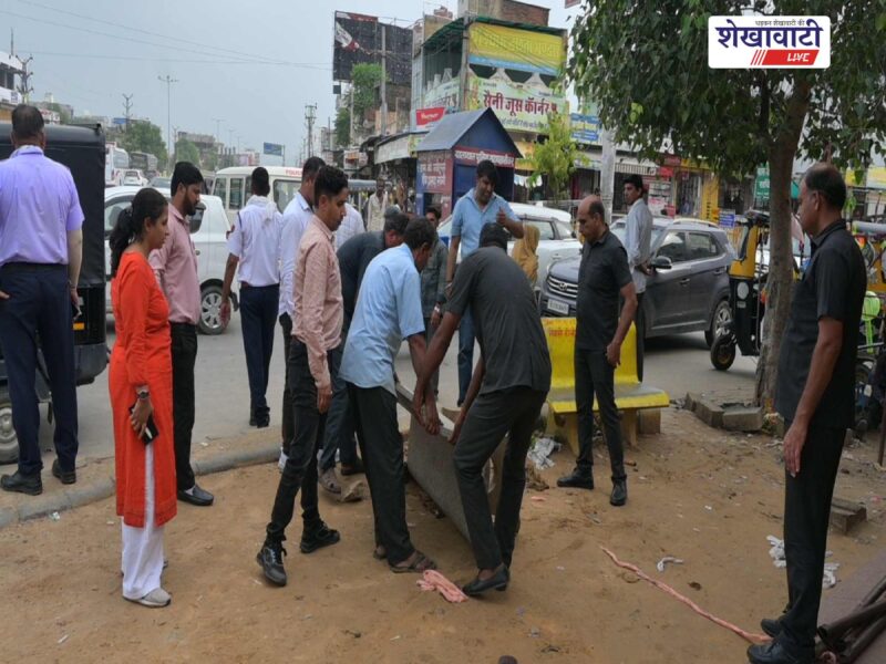sikar-piprali-circle-encroachment-removal-traffic-improvement-drive