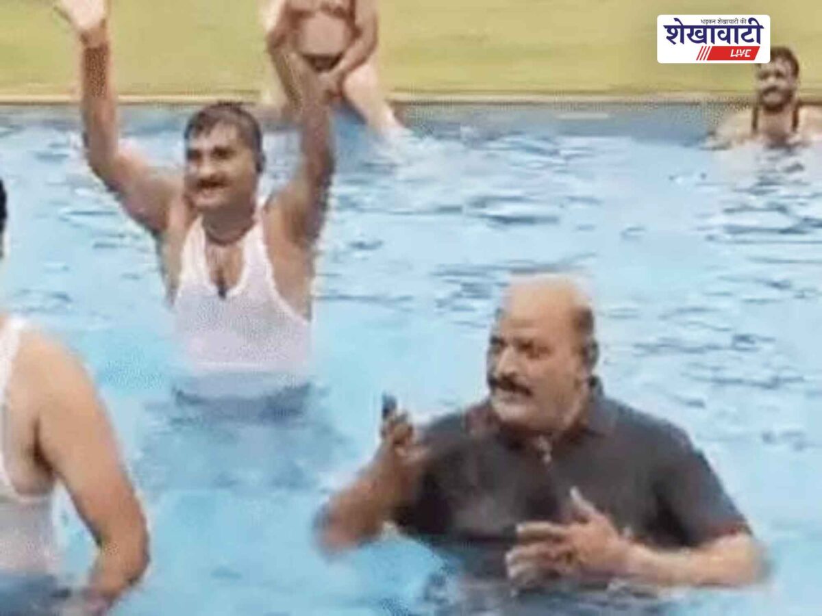 sujangarh-bjp-councillors-swimming-pool-celebration-pushkar-resort