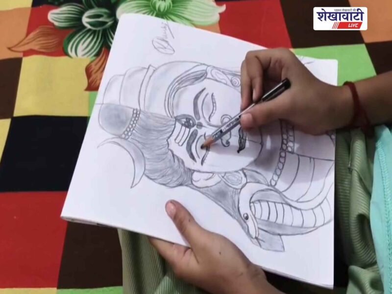 rajaldesar-class-6-student-khushi-pandey-painting-talent