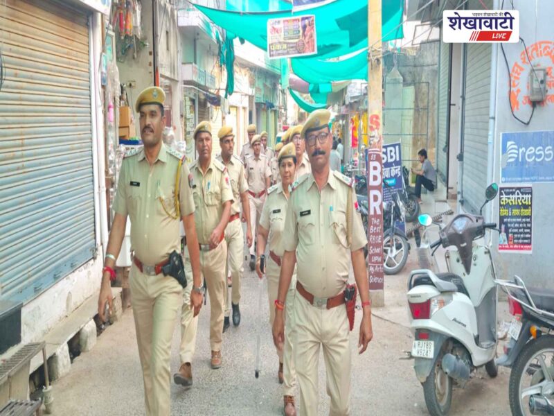 udaipurwati-police-flag-march-municipal-election-warning