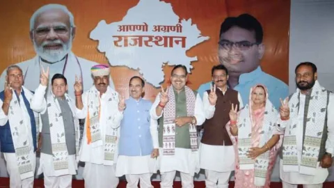 मुख्यमंत्री भजनलाल शर्मा से मिले नवनिर्वाचित विधायक