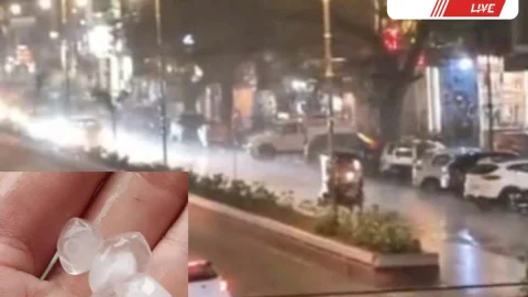 सीकर में बारिश और ओले, मौसम में ठंडक लौटी