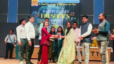 जेजेटी यूनिवर्सिटी में बी.एन.वाई.एस छात्रों का स्वागत किया