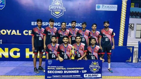 जेजेटी यूनिवर्सिटी की वॉलीबॉल टीम ने सैकंड रनरअप का खिताब अपने नाम किया