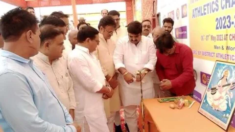 खेल स्टेडियम में राज्यस्तरीय सीनियर एथेलेटिक्स प्रतियोगिता का नेता प्रतिपक्ष राठौड़ ने किया शुभारंभ