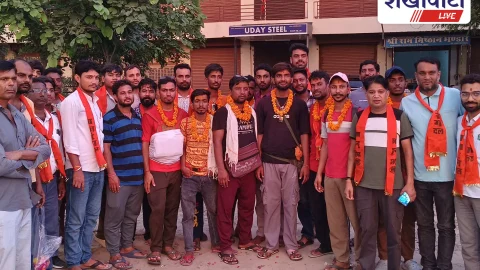 गंगोत्री व हरिद्वार से आए कांवड़ियों का झुंझुनू में महादेव के जयकारों से स्वागत