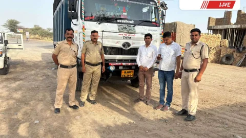 अवैध खनन और परिवहन पर कार्रवाई में डंपर पर किया 1,20,482 रुपए जुर्माना