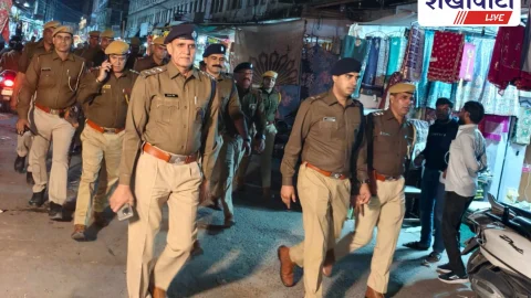 Jhunjhunu SP की अगुवाई में पुलिस निकली गश्त पर