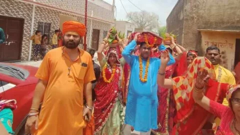 कलश यात्रा के साथ बिडोदी बड़ी में श्रीमद् भागवत कथा हुई शुरू