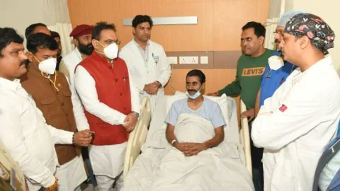 मुख्यमंत्री भजनलाल शर्मा ने अस्पताल जाकर नरेन्द्र की जानी कुशलक्षेम