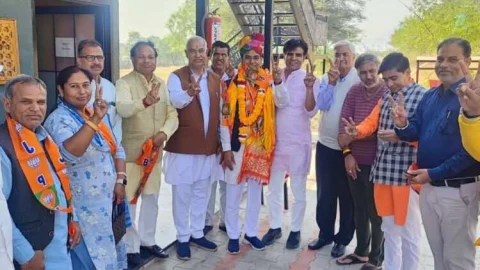 प्रधान रोहिताश्व धागड़ का भाजपाइयो ने किया स्वागत