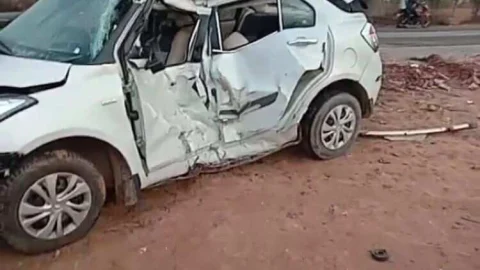 नेशनल हाईवे पर हुए हादसे में एक की मौत, चार घायल