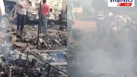 दीपावली की सुबह आगजनी से 7 झोपड़ियां राख,गैस सिलेंडर फटे