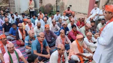 भाजपा परिवर्तन संकल्प यात्रा का भव्य स्वागत में भाजपा कार्यकर्ताओं ने भरी हुंकार