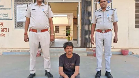 हाईटेंशन विद्युत लाईन के तार चोरी करते हुये आरोपी गिरफ्तार