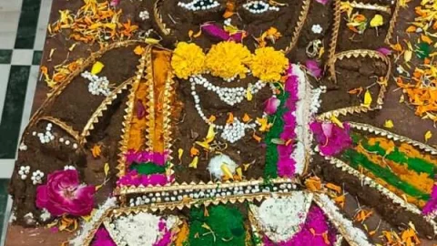 इस्काॅन सेंटर में की गई गोवर्धन पूजा और अन्नकूट का प्रसाद