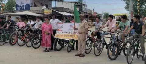 जी-20 के तहत हुईं प्रतियोगिता, विद्यार्थियों ने लगाई साइकिल पर रेस