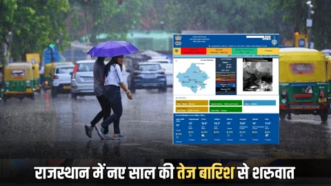 Rajasthan Weather Update : राजस्थान में नए साल की तेज बारिश से शरुवात:आज 8 जिलों में बारिश की चेतावनी, घने कोहरे में छुपे शहर, शीतलहर का भी अलर्ट
