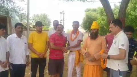 गोरक्षा संकल्प पद यात्रा का किया स्वागत