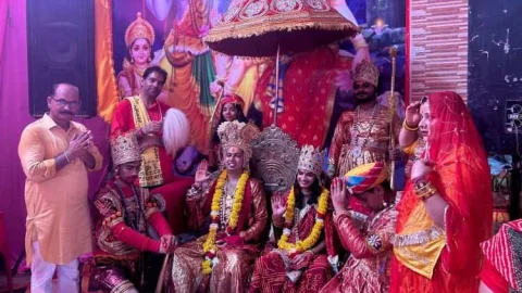 बगड़ में श्रीराम कथा का समापन, राजतिलक की सजाई झांकी