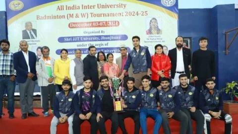 ऑल इंडिया इंटर यूनिवर्सिटी बैडमिंटन के टूर्नामेंट में जेजेटी यूनिवर्सिटी ने किया खिताब पर कब्जा