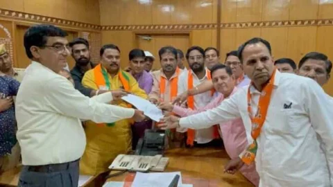 गुढा तहसील के गांवो को नीमकाथाना मे मिलाने का भा ज पा ने किया विरोध