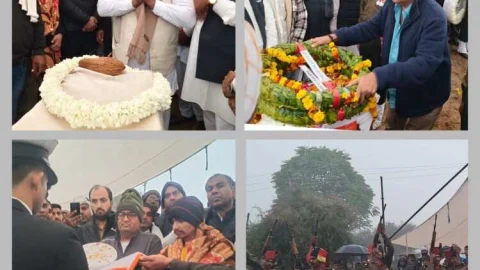 बारिश में भी सैकड़ों लोगों ने दी जवान दिनेश को अंतिम विदाई