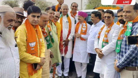 सैनी की अगुवाई में मंडावा बॉर्डर पर प्रदेशाध्यक्ष राठौड़ का जोशीला स्वागत