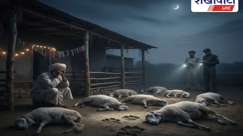 गांव में जंगली जानवर का हमला, 21 भेड़ों की मौत