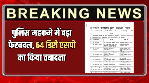 Transfer List 2025: लगातार दूसरे दिन राजस्थान पुलिस महकमे में बड़ा फेरबदल, सीकर समेत इन शहरों में 64 डिप्टी एसपी का किया तबादला; देखें पूरी लिस्ट