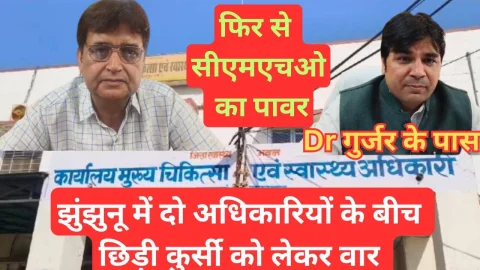Video News – झुंझुनू में कुर्सी का कोल्ड वॉर : फिर से डॉ छोटेलाल गुर्जर को सीएमएचओ झुंझुनूं की मिली कमान