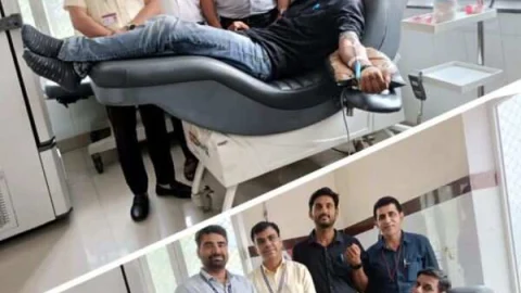 पंकज कस्वां ने बेटी इशिका के तीसरे जन्म दिवस पर 39 वीं बार किया रक्तदान
