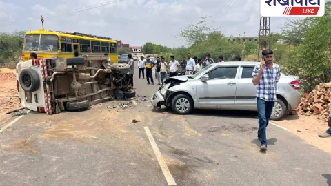 Churu News: दो वाहनों की भिड़ंत से मची अफरा-तफरी