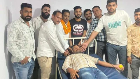समाजसेवी अजय धींवा के जन्म दिवस पर 148 युनिट रक्तदान