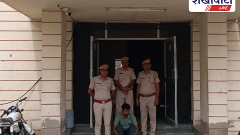 नवलगढ़ में पांच माह से फरार बाइक चोर गिरफ्तार, एक बाइक जब्त