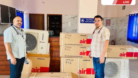 खाचरियावास CHC महिला वार्ड को भामाशाह ने दिए 4 AC