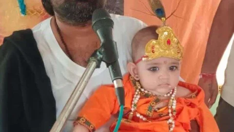 भागवत कथा के पांचवे दिन मनाया भगवान श्रीकृष्ण का जन्मोत्सव