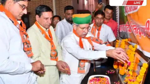 राठौड़ के निवास पर मनाया भारतीय जनता पार्टी का स्थापना दिवस